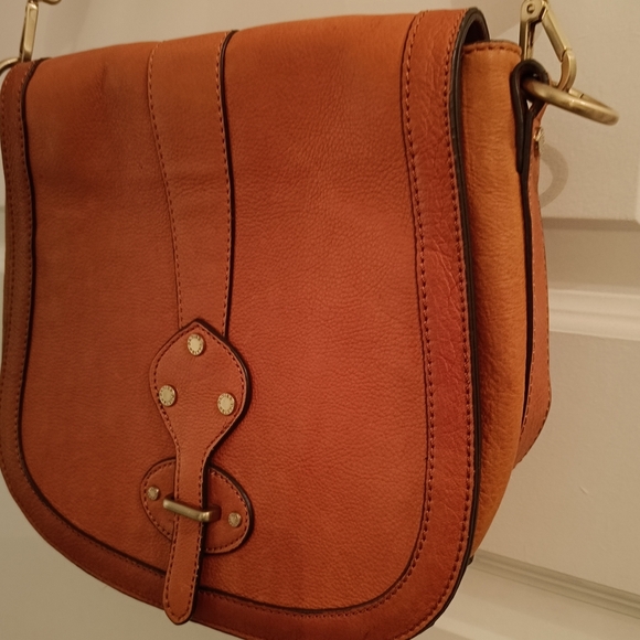 👜Danier Vintage Cognac Brown Leather Shoulder Saddle Bag - Picture 5 of 13